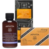 Apivita - Foam Cleanser 75mL + Honey Face Mask 2x8mL + Natural Soap 125g