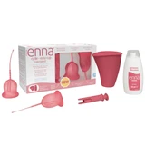 Enna - 2 Menstr.cups Size S + Applicator + Steriliser/transporter Box + Moisturizing 1 un. S