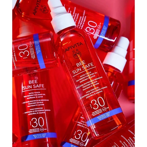 Apivita-Bee Sun Safe- Satin Touch Tan Perfecting Body Oil Spf30