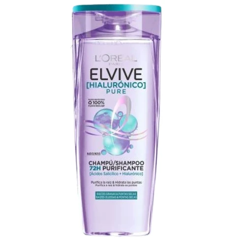 Elvive Hyaluron Pure Shampoo Hair with Oily Roots and Dry Ends