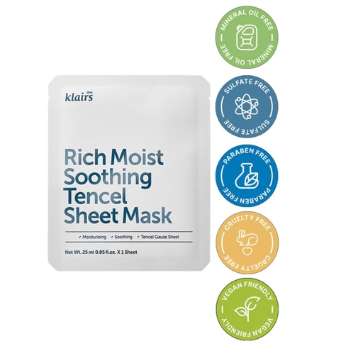 Dear, Klairs Rich Moist Soothing Sheet Mask - All Skin Types