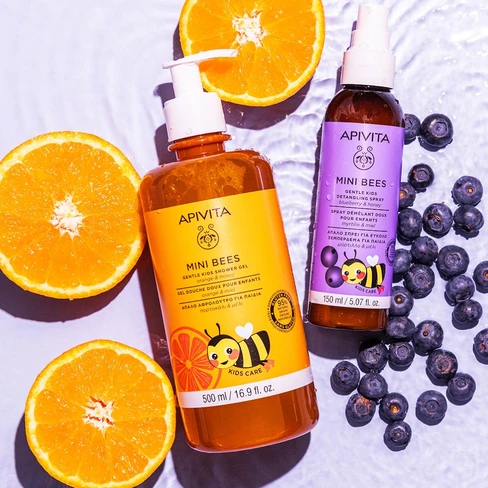 Oui Apsia new Viva wonderful Gel(エルセーヌ) Mini Bees Gel de ducha suave Kids con naranja y miel - Apivita
