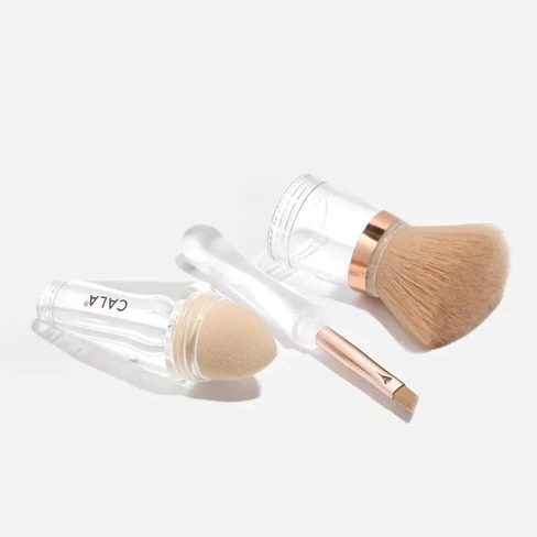 CALA 3-in-1 Make-up-Pinsel – Puderpinsel, Schwamm & Augenpinsel – Für Perfektes Finish