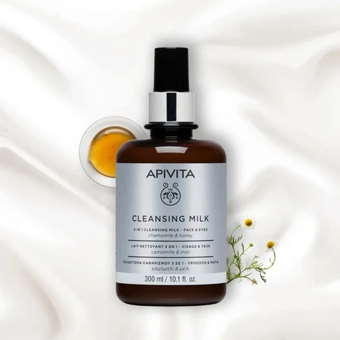 Apivita 3 in 1 Cleansing Milk 300ml – Face & Eyes