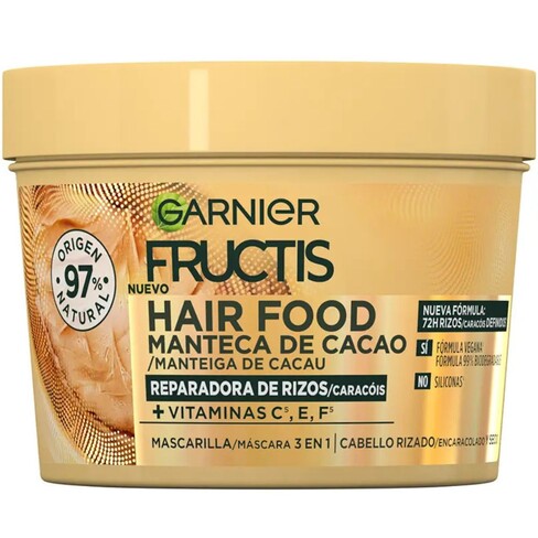 Masque Capillaire Garnier Hair Food Beurre De Cacao Lissant Multi-usages 390ml - Neuf