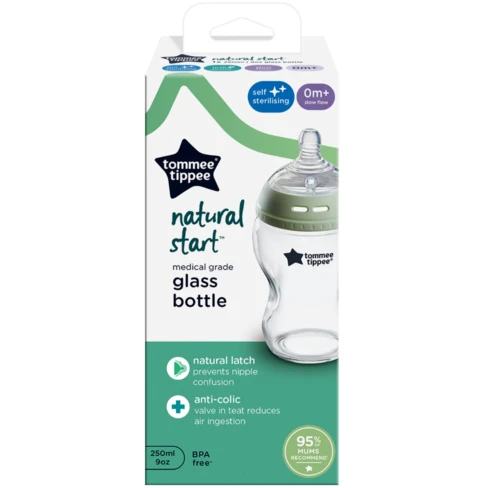 Tommee Tippee Natural Start Glass Baby Bottle with Silicone Teat