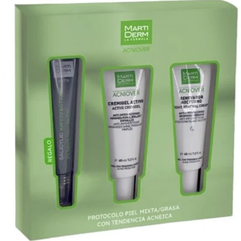 Martiderm - Acniover Active Cremigel 40mL Night Renewal 40mL Salicylic 20mLShots 