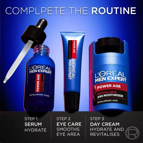 L'Oréal Men Expert Power Age Feuchtigkeitscreme Mit Hyaluronsäure – 50 Ml, Gegen Falten & Trockene Haut