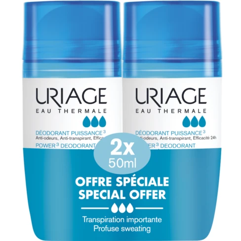 Uriage - Eau Thermale Power 3 Deodorant 2x50mL