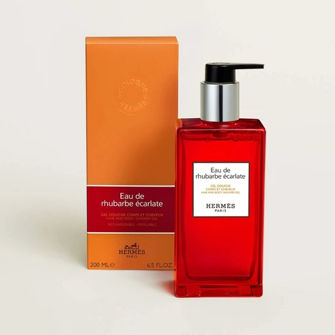 Eau de Rhubarbe Écarlate Hair and Body Scented Shower Gel - Hermès