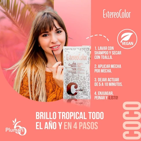 Shock Coco EstereoColor Shock Coco Hidratación intensiva Mask con aceite de coco ...