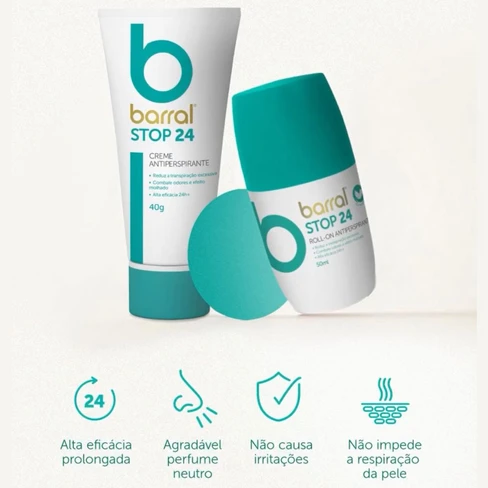 Barral Stop24 Antitranspirante Roll-On Eficacia 24H - SweetCare Guatemala