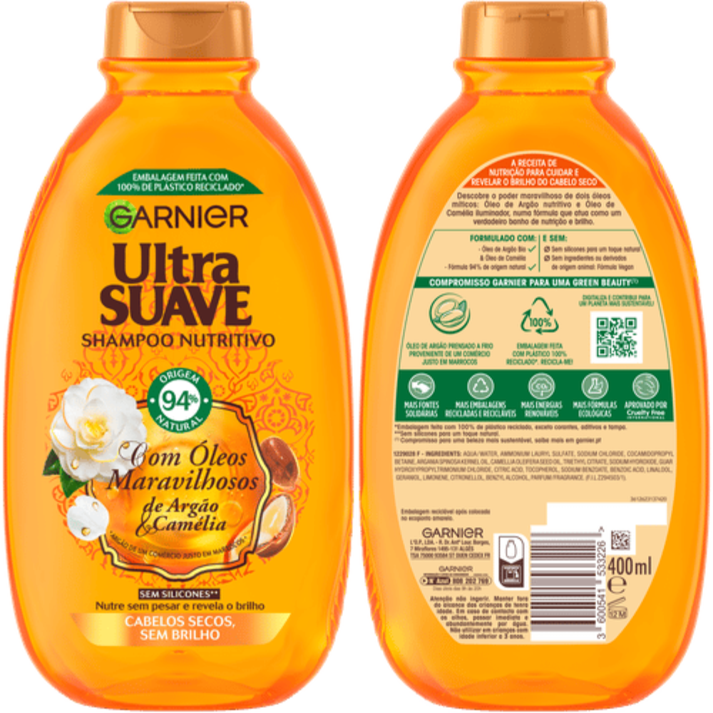 Garnier Ultra Suave Nourishing Shampoo Wonderful Argan and Camellia ...